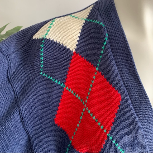 v i n t a g e :: Grandpa Slouchy Oversized Argyle Cardigan Knit Sweater - Picture 3 of 10